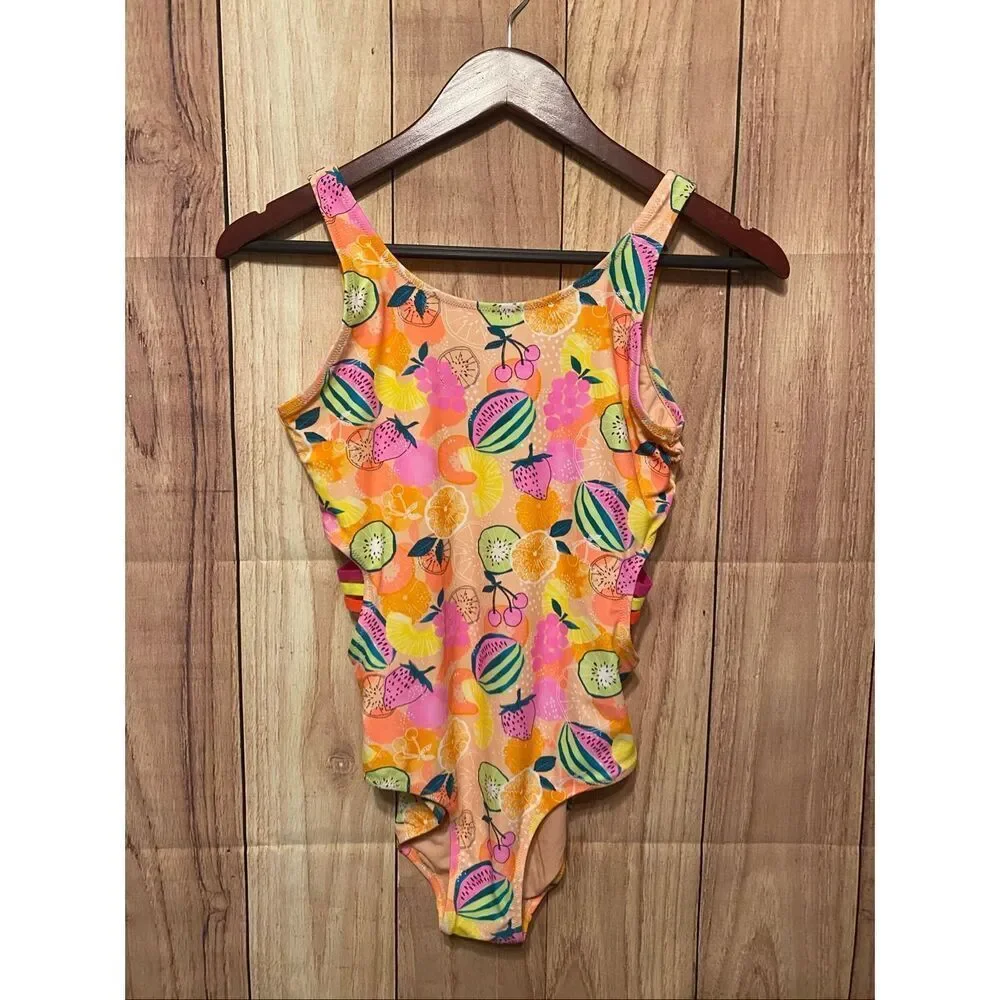 Gossip Girl size 16 NWT One piece swimsuit orange yellow pink fruit